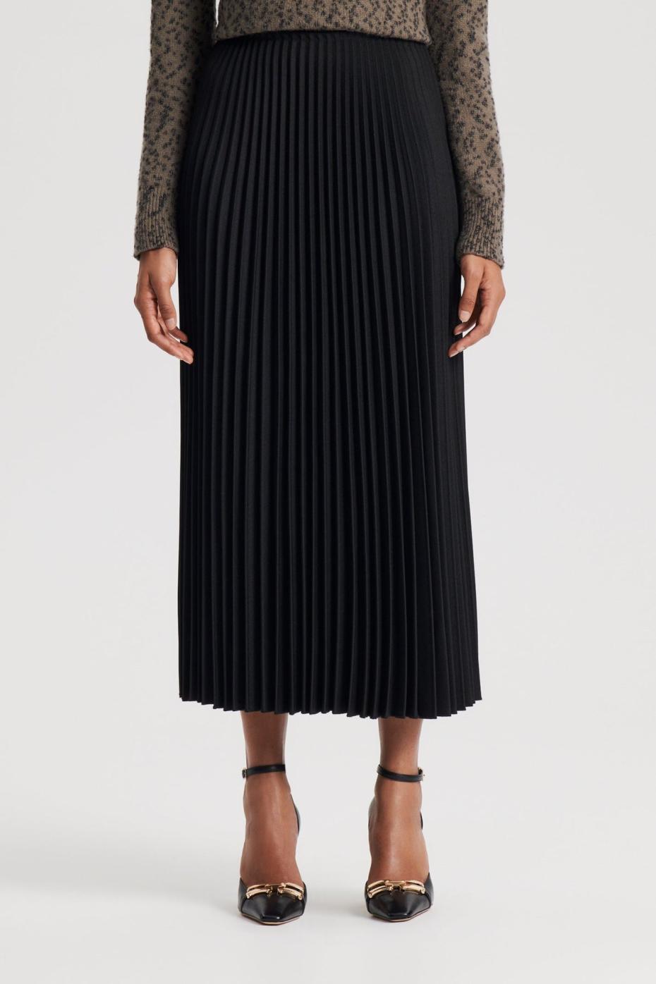 Skirts | Women Scanlan Theodore TWILL PLEAT SKIRT Black