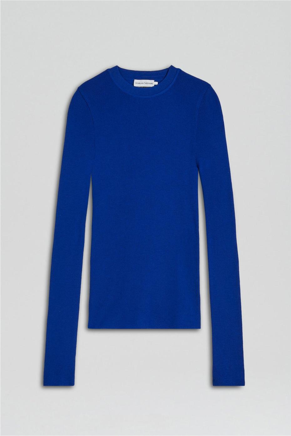 Sweaters | Women Scanlan Theodore BABYWOOL CREW SWEATER Cobalt