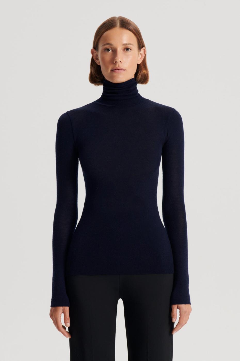 Sweaters | Women Scanlan Theodore Babywool Polo Neck Navy |Tops| Scanlan Theodore Babywool Polo Neck Navy /tops/ Scanlan Theodore