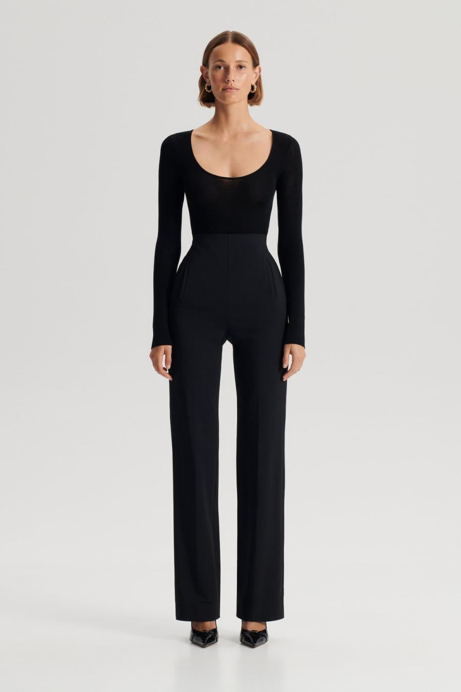 Sweaters | Women Scanlan Theodore BABYWOOL SCOOP NECK Black All