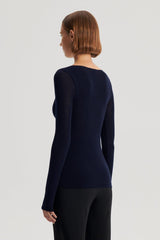 Sweaters | Women Scanlan Theodore BABYWOOL SCOOP NECK Navy All
