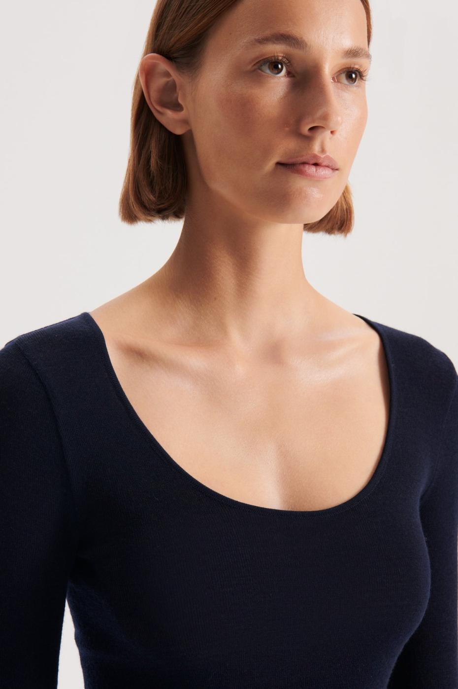 Sweaters | Women Scanlan Theodore BABYWOOL SCOOP NECK Navy All