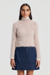 Sweaters | Women Scanlan Theodore BRUSHED MOHAIR SLIM SWEATER Mink