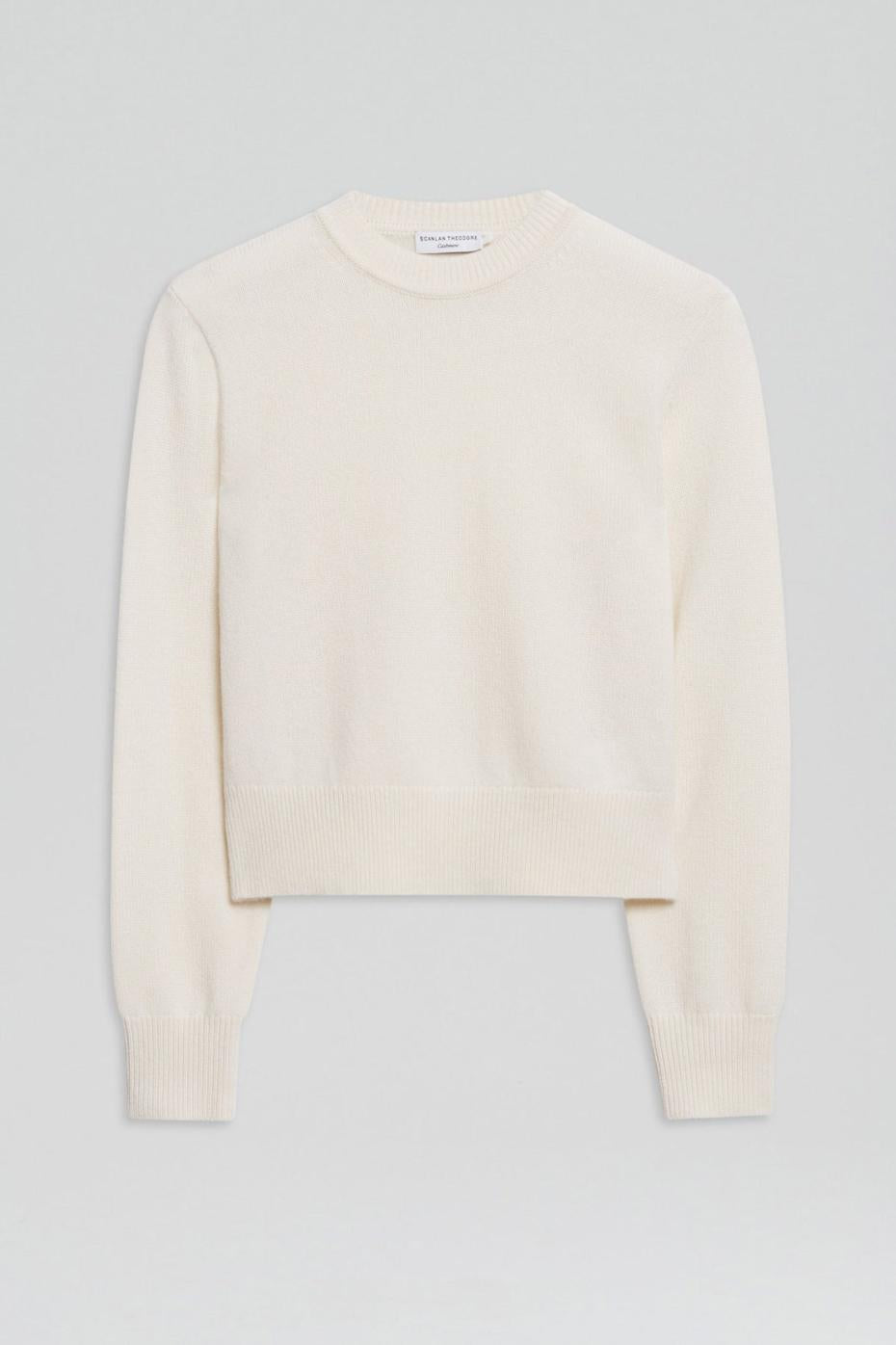 Sweaters | Women Scanlan Theodore CASHMERE CREW SWEATER Chalk