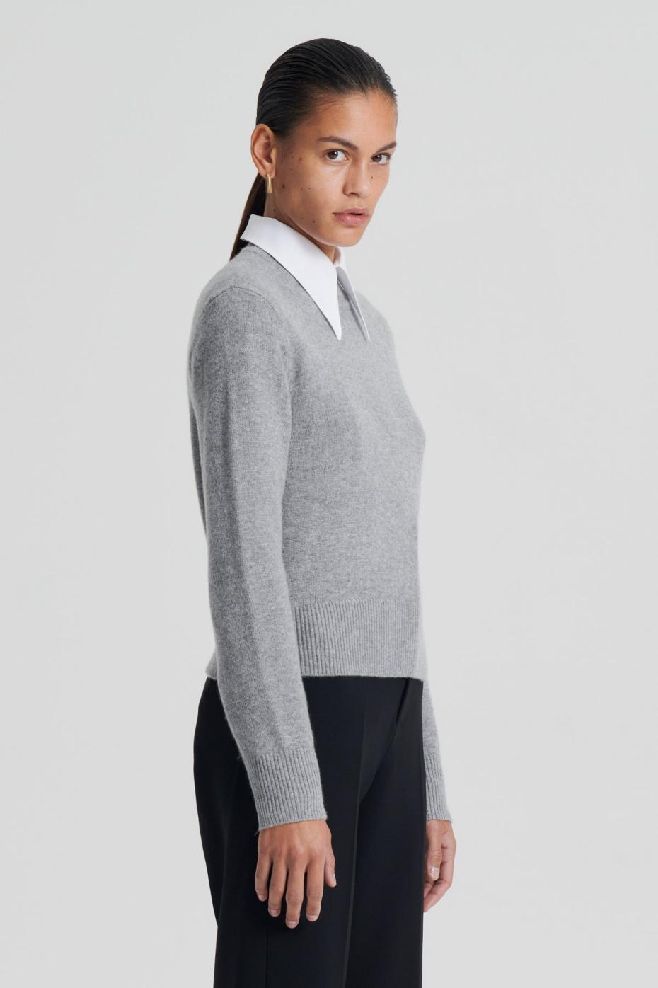 Sweaters | Women Scanlan Theodore CASHMERE CREW SWEATER Grey.melange