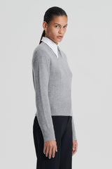 Sweaters | Women Scanlan Theodore CASHMERE CREW SWEATER Grey.melange