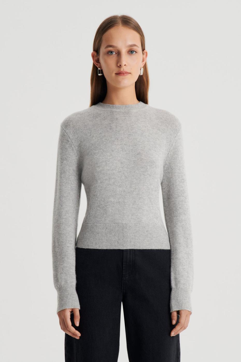 Sweaters | Women Scanlan Theodore CASHMERE CREW SWEATER Light.grey.melange