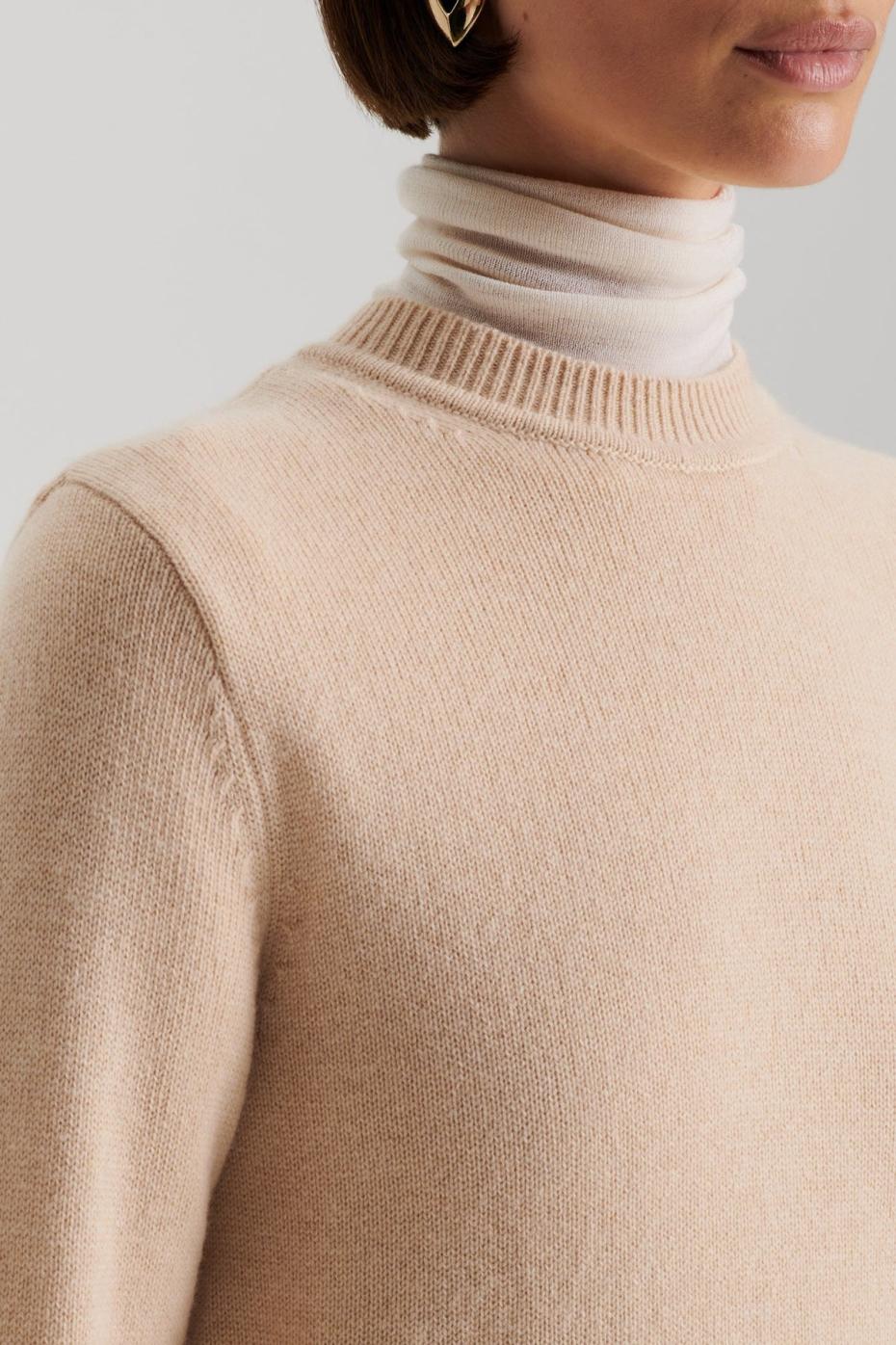 Sweaters | Women Scanlan Theodore CASHMERE CREW SWEATER Oat