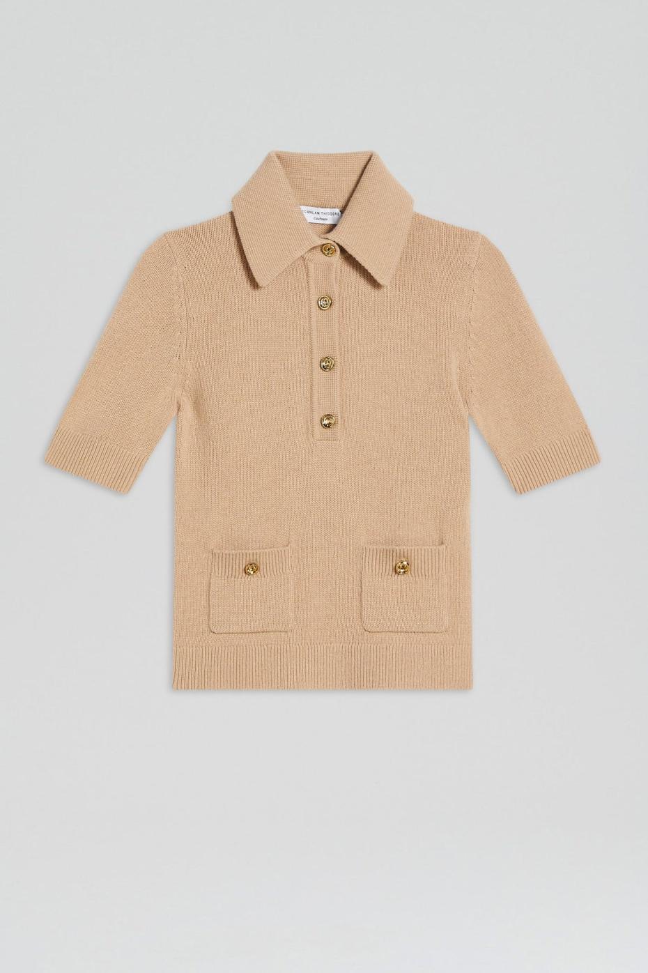 Sweaters | Women Scanlan Theodore CASHMERE SLIM FIT SHIRT Oat