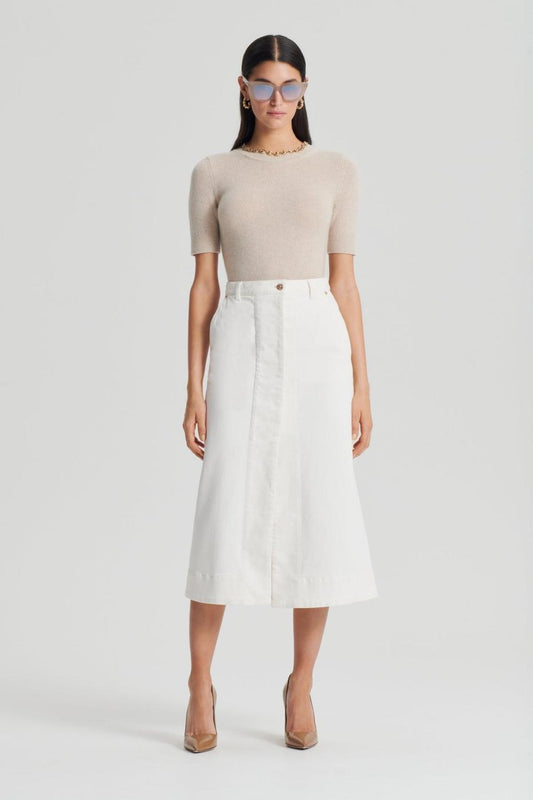 Sweaters | Women Scanlan Theodore CASHMERE SLIM FIT SWEATER 5 Wheat