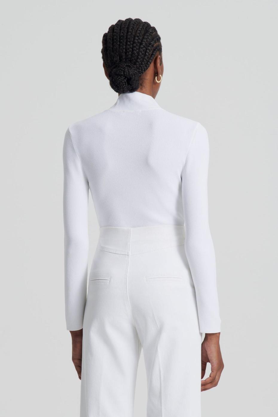 Sweaters | Women Scanlan Theodore CREPE KNIT BUTTON POLO SWEATER White