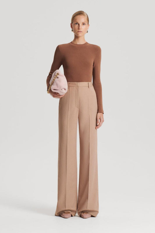 Sweaters | Women Scanlan Theodore CREPE KNIT CREW NECK SWEATER Spice