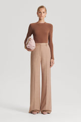 Sweaters | Women Scanlan Theodore CREPE KNIT CREW NECK SWEATER Spice