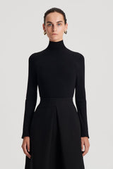 Sweaters | Women Scanlan Theodore MICRO KNIT LONG SLEEVE SWEATER Black