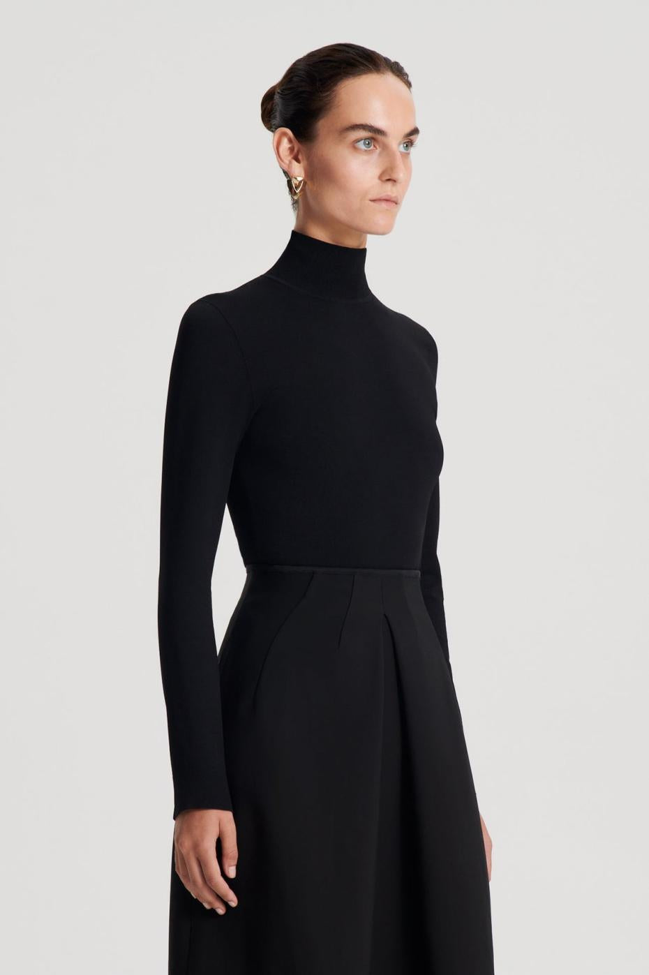 Sweaters | Women Scanlan Theodore MICRO KNIT LONG SLEEVE SWEATER Black