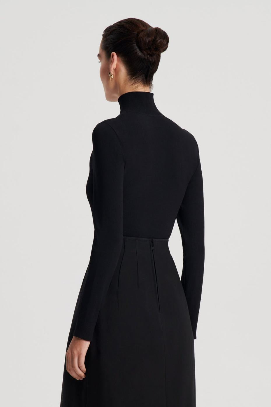 Sweaters | Women Scanlan Theodore MICRO KNIT LONG SLEEVE SWEATER Black