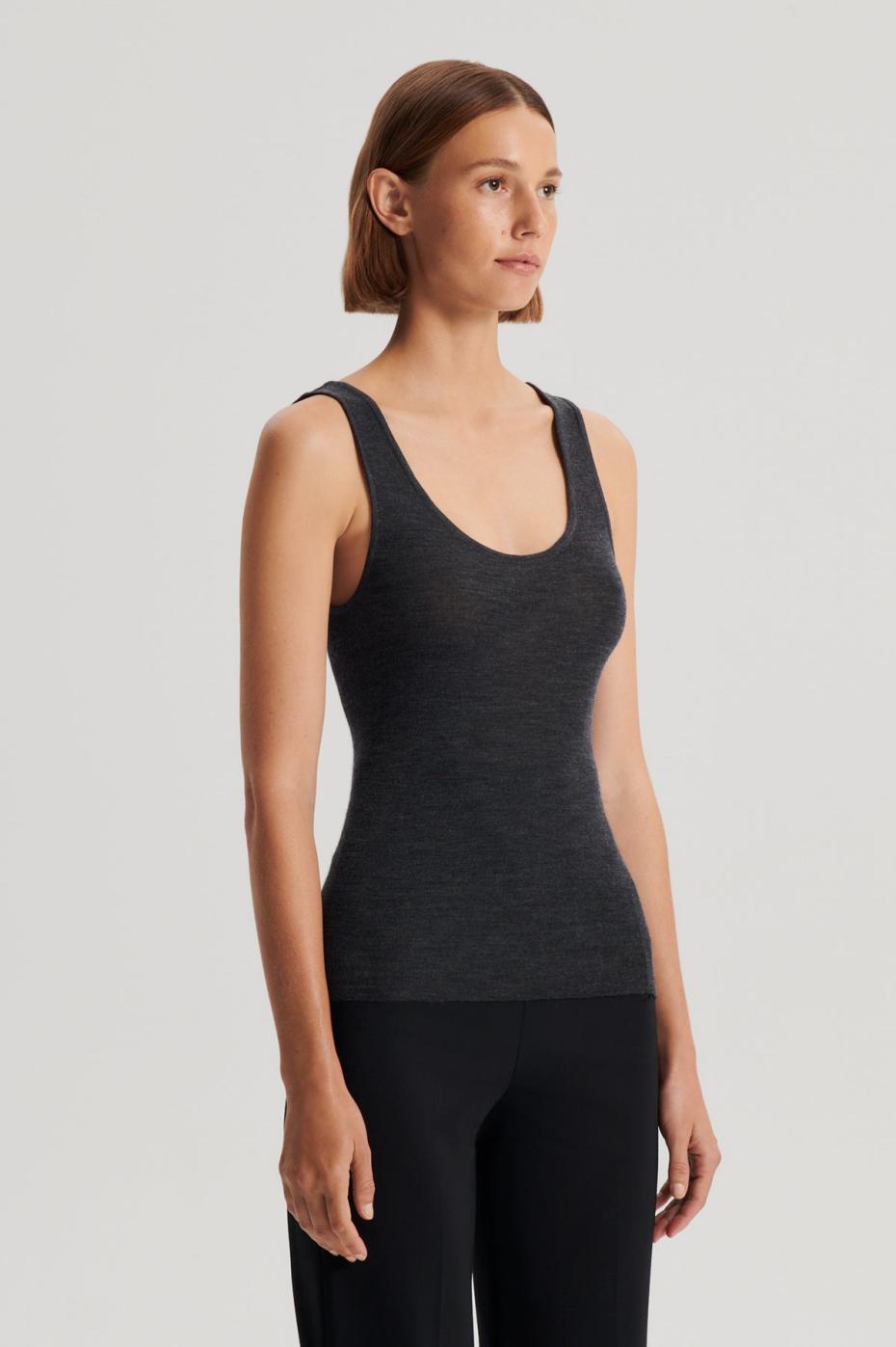 Tops | Women Scanlan Theodore BABYWOOL SINGLET Charcoal All