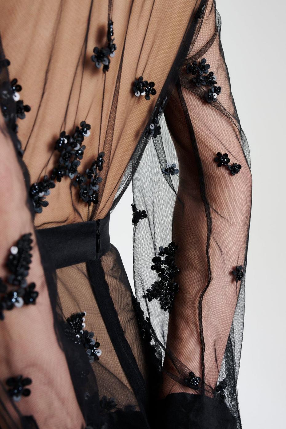 Tops | Women Scanlan Theodore BEADED TULLE SHIRT Black