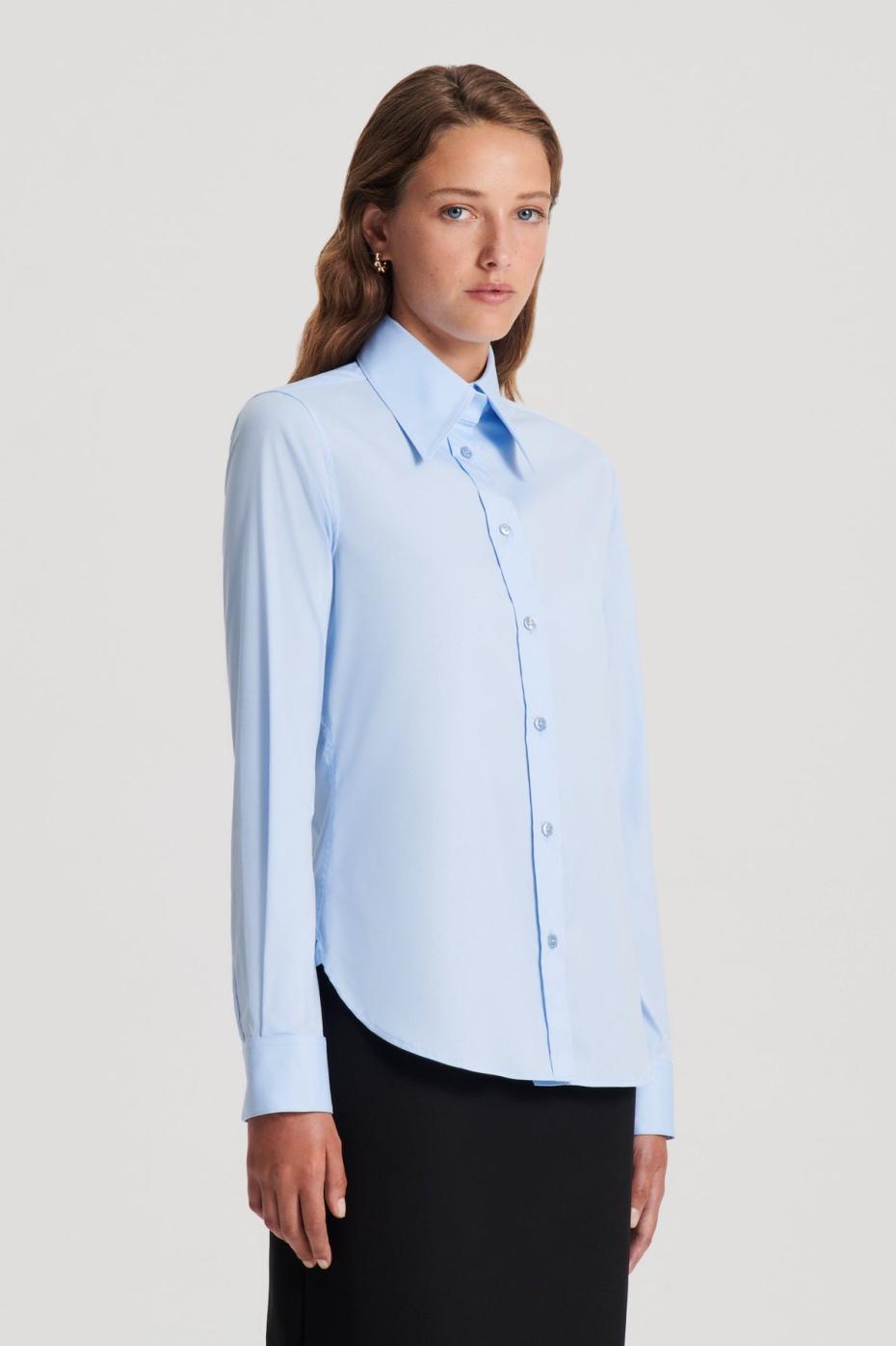 Tops | Women Scanlan Theodore COTTON SLIM FIT SHIRT Pale Blue