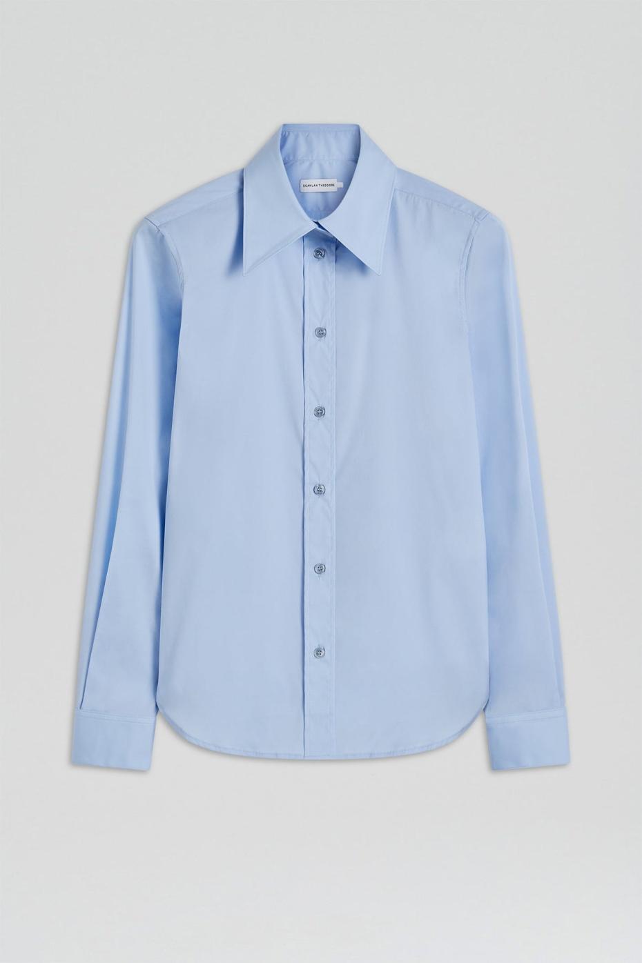 Tops | Women Scanlan Theodore COTTON SLIM FIT SHIRT Pale Blue