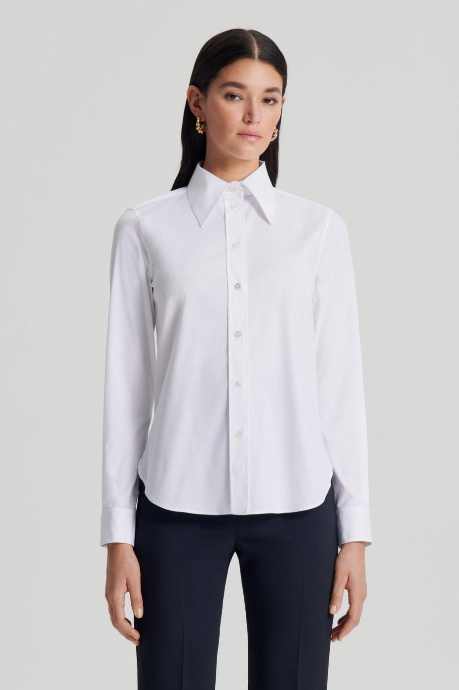 Tops | Women Scanlan Theodore COTTON SLIM FIT SHIRT White