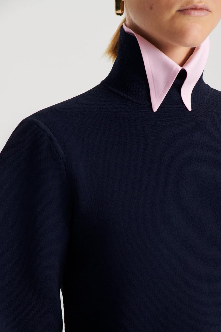 Tops | Women Scanlan Theodore CREPE KNIT COCOON SLEEVE SWEATER Navy