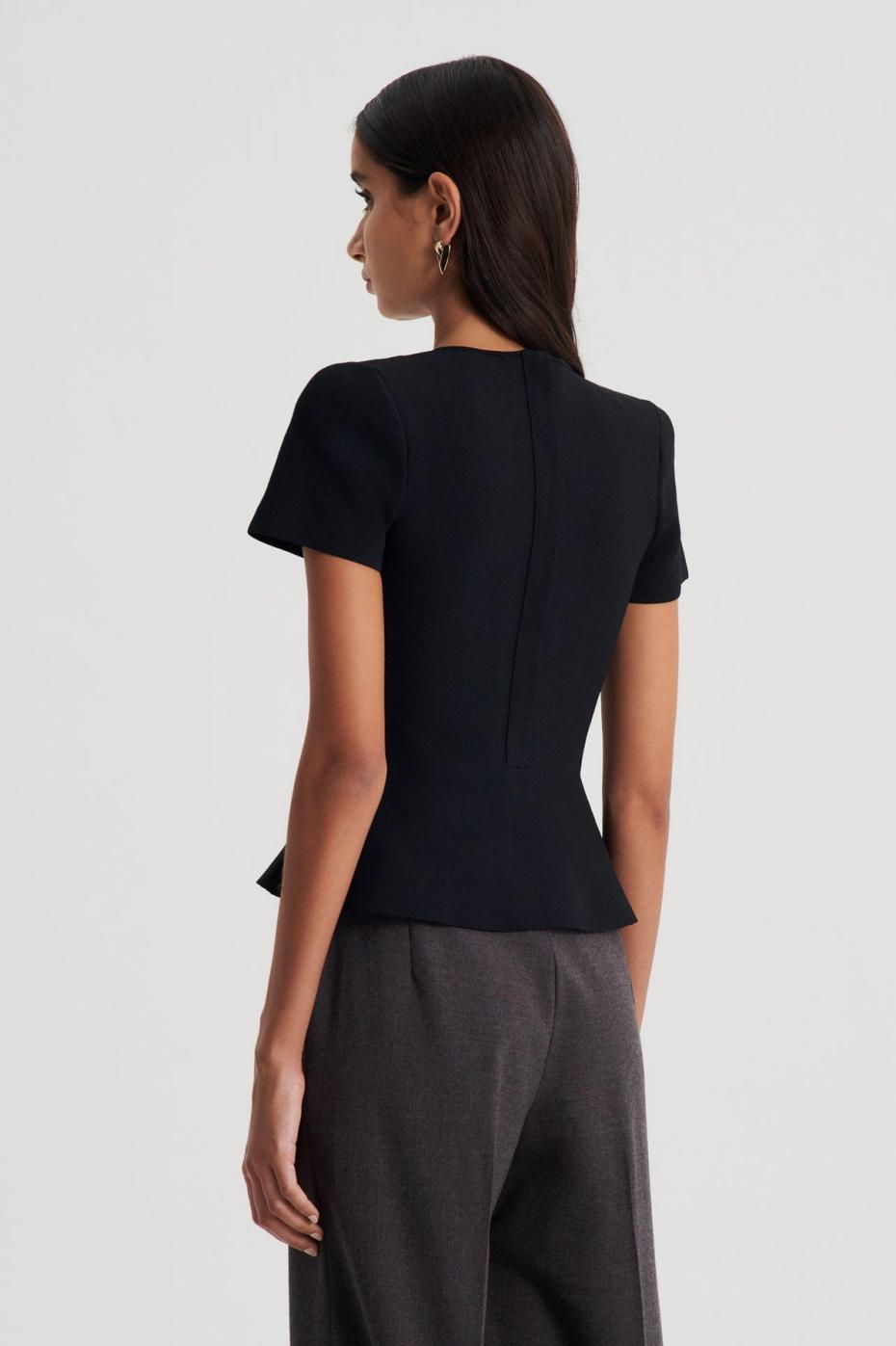 Tops | Women Scanlan Theodore CREPE KNIT CRAVAT TOP Black