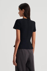 Tops | Women Scanlan Theodore CREPE KNIT CRAVAT TOP Black