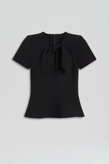 Tops | Women Scanlan Theodore CREPE KNIT CRAVAT TOP Black