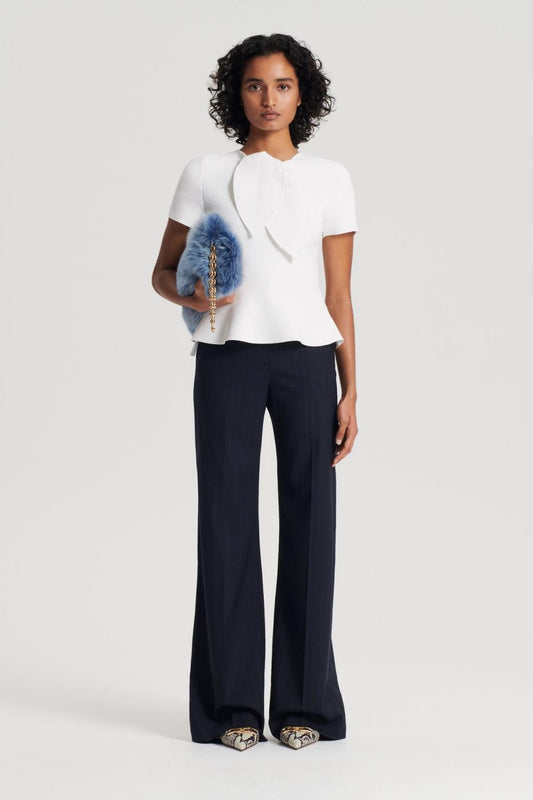 Tops | Women Scanlan Theodore CREPE KNIT CRAVAT TOP Cream