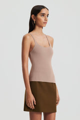 Tops | Women Scanlan Theodore CREPE KNIT RIB SINGLET Oat