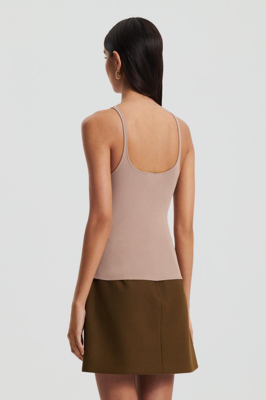 Tops | Women Scanlan Theodore CREPE KNIT RIB SINGLET Oat