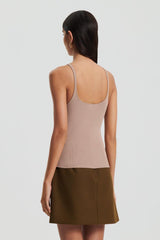 Tops | Women Scanlan Theodore CREPE KNIT RIB SINGLET Oat