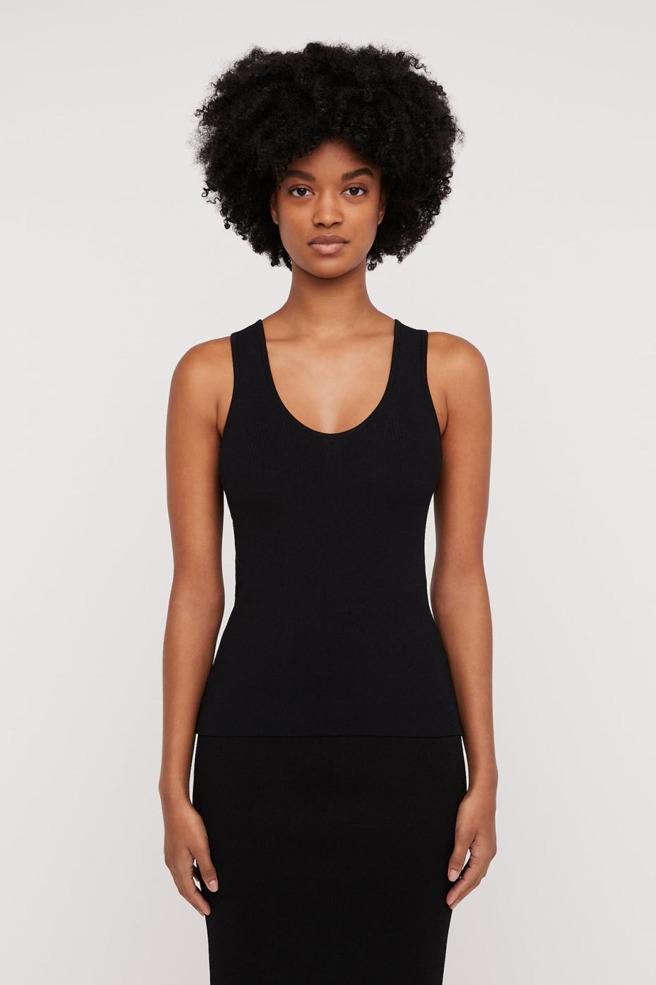 Tops | Women Scanlan Theodore CREPE KNIT SINGLET Black