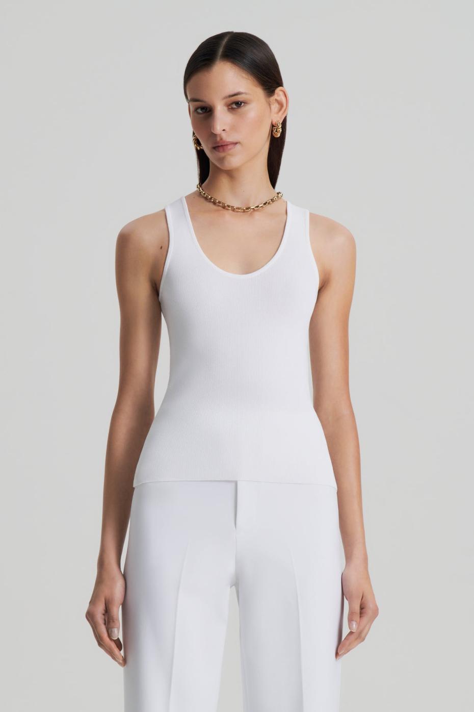 Tops | Women Scanlan Theodore CREPE KNIT SINGLET White
