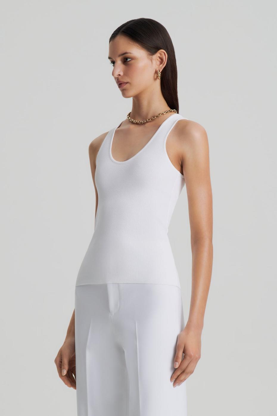 Tops | Women Scanlan Theodore CREPE KNIT SINGLET White