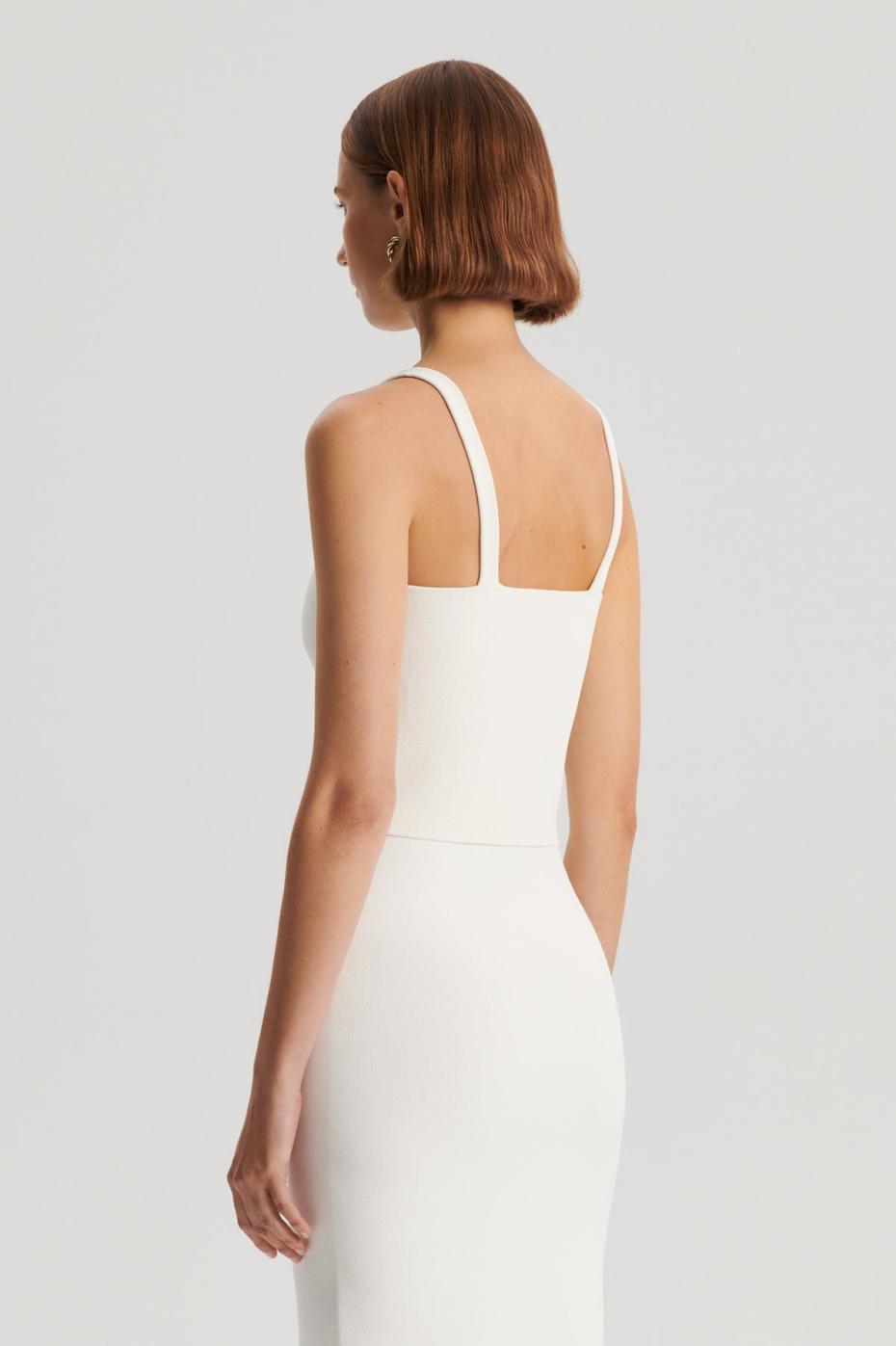 Tops | Women Scanlan Theodore CREPE KNIT SQUARE CAMISOLE Cream