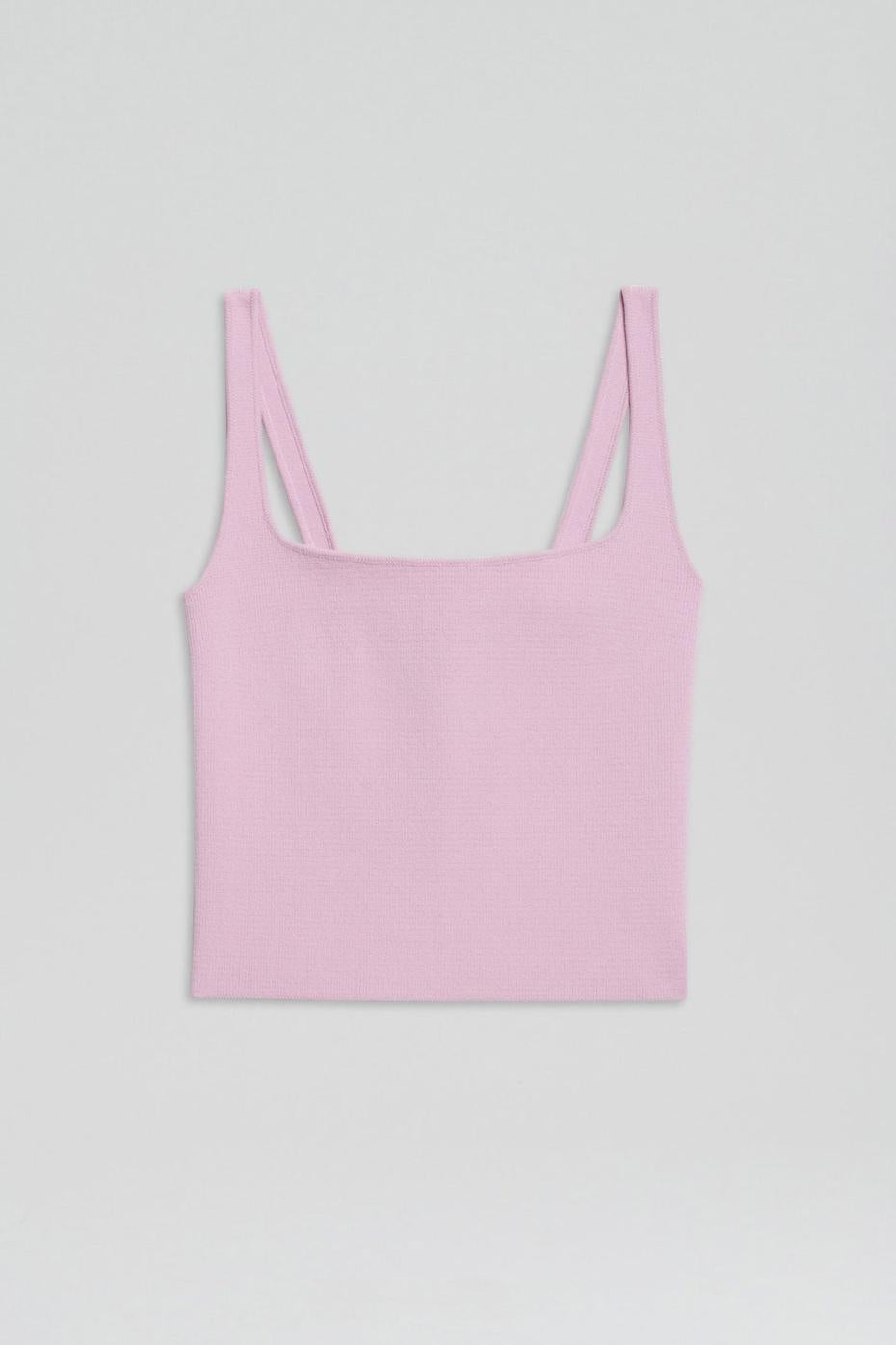 Tops | Women Scanlan Theodore CREPE KNIT SQUARE CAMISOLE Mauve