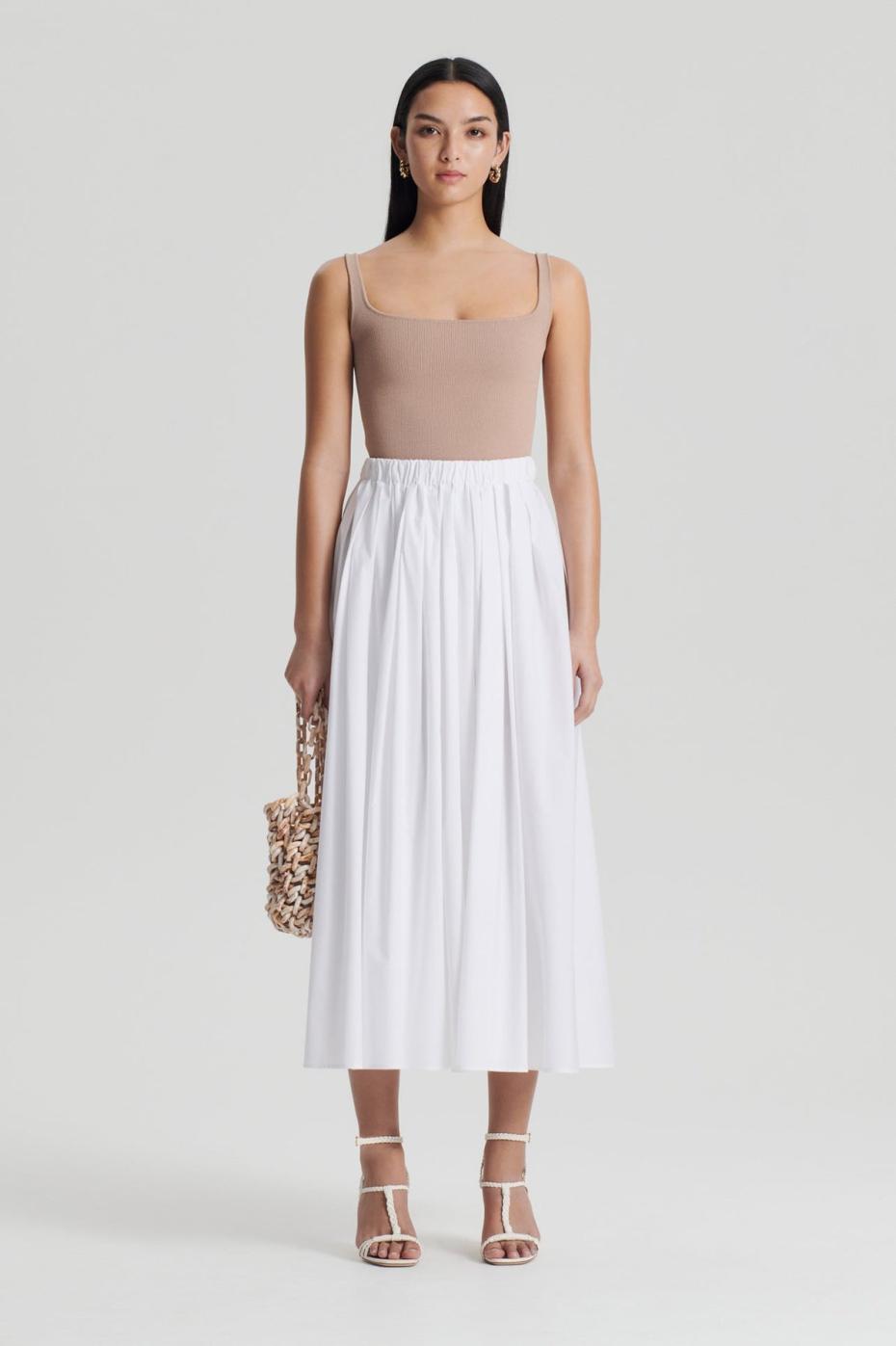 Tops | Women Scanlan Theodore CREPE KNIT SQUARE CAMISOLE Oat