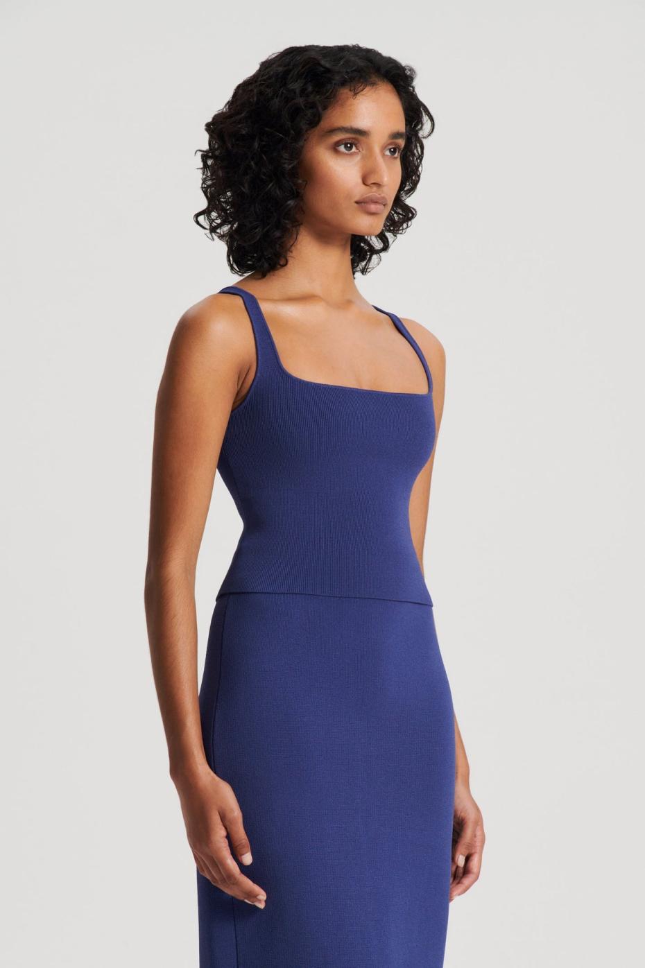 Tops | Women Scanlan Theodore CREPE KNIT SQUARE CAMISOLE Royal