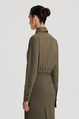 Tops | Women Scanlan Theodore CROP CARGO SHIRT Jungle