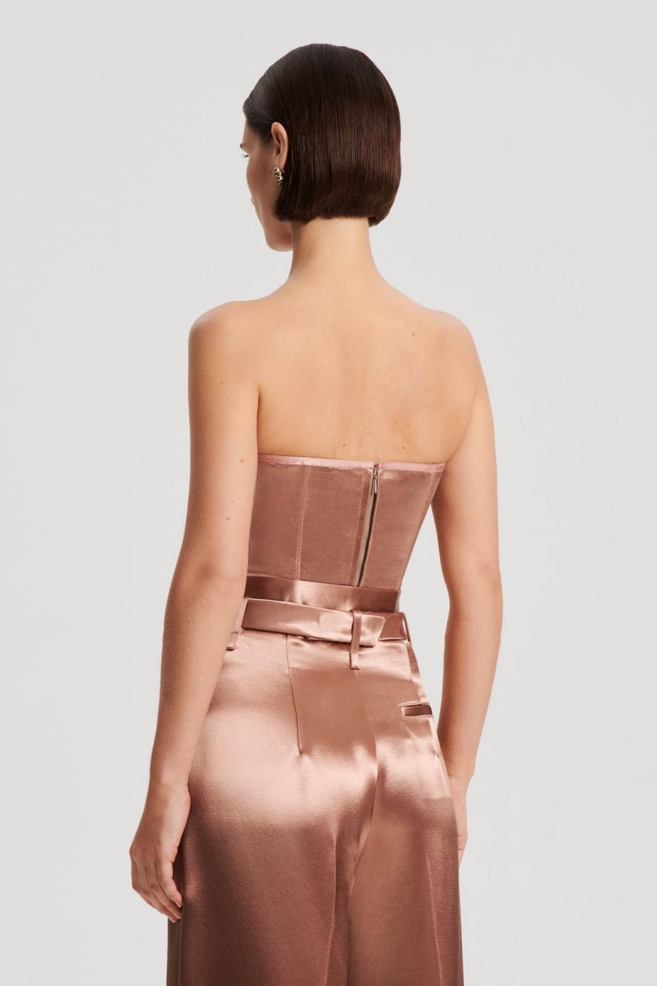 Tops | Women Scanlan Theodore FRENCH SATIN BUSTIER Cinnamon