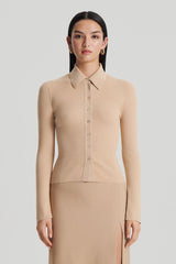 Tops | Women Scanlan Theodore KNIT SHIRT Lt.camel