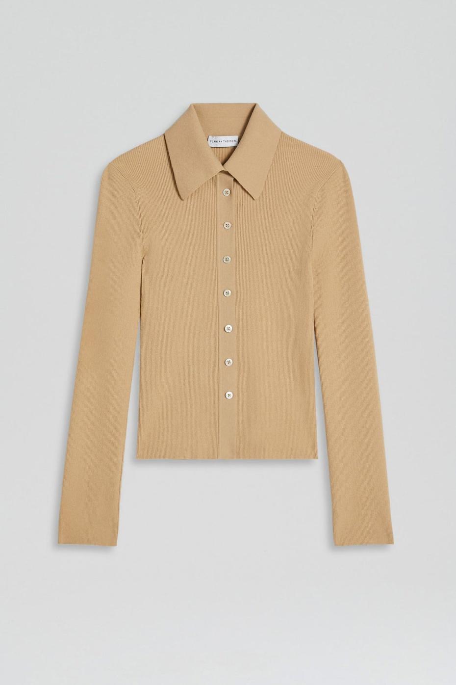 Tops | Women Scanlan Theodore KNIT SHIRT Lt.camel