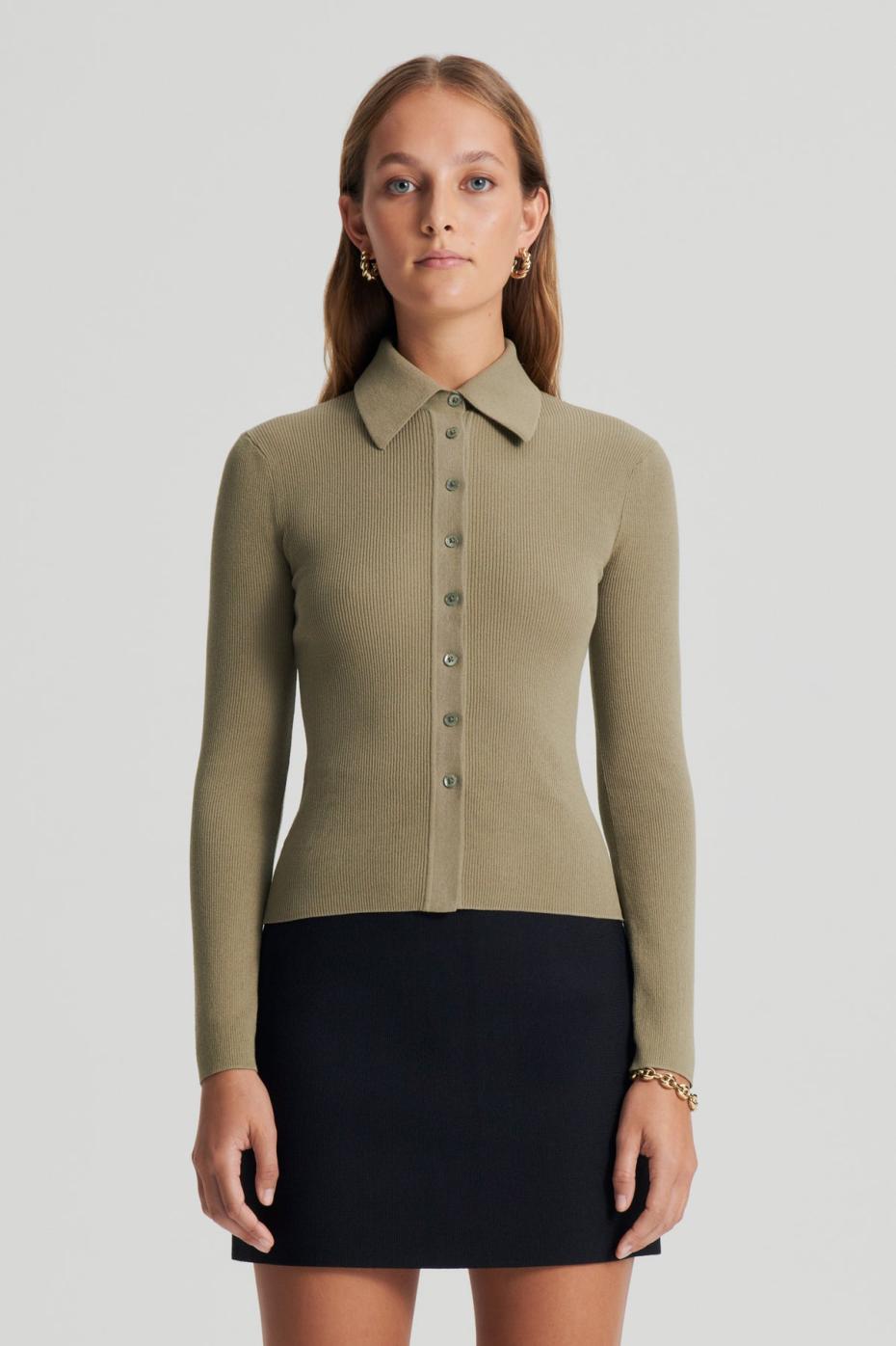 Tops | Women Scanlan Theodore KNIT SHIRT Safari