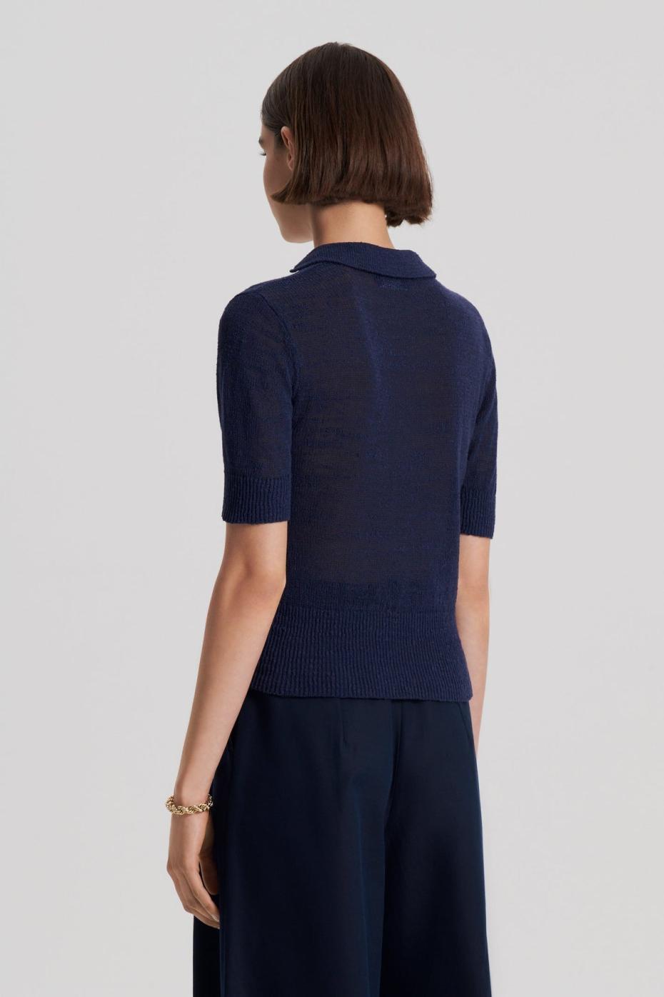 Tops | Women Scanlan Theodore LINEN SLIM FIT SHIRT Navy