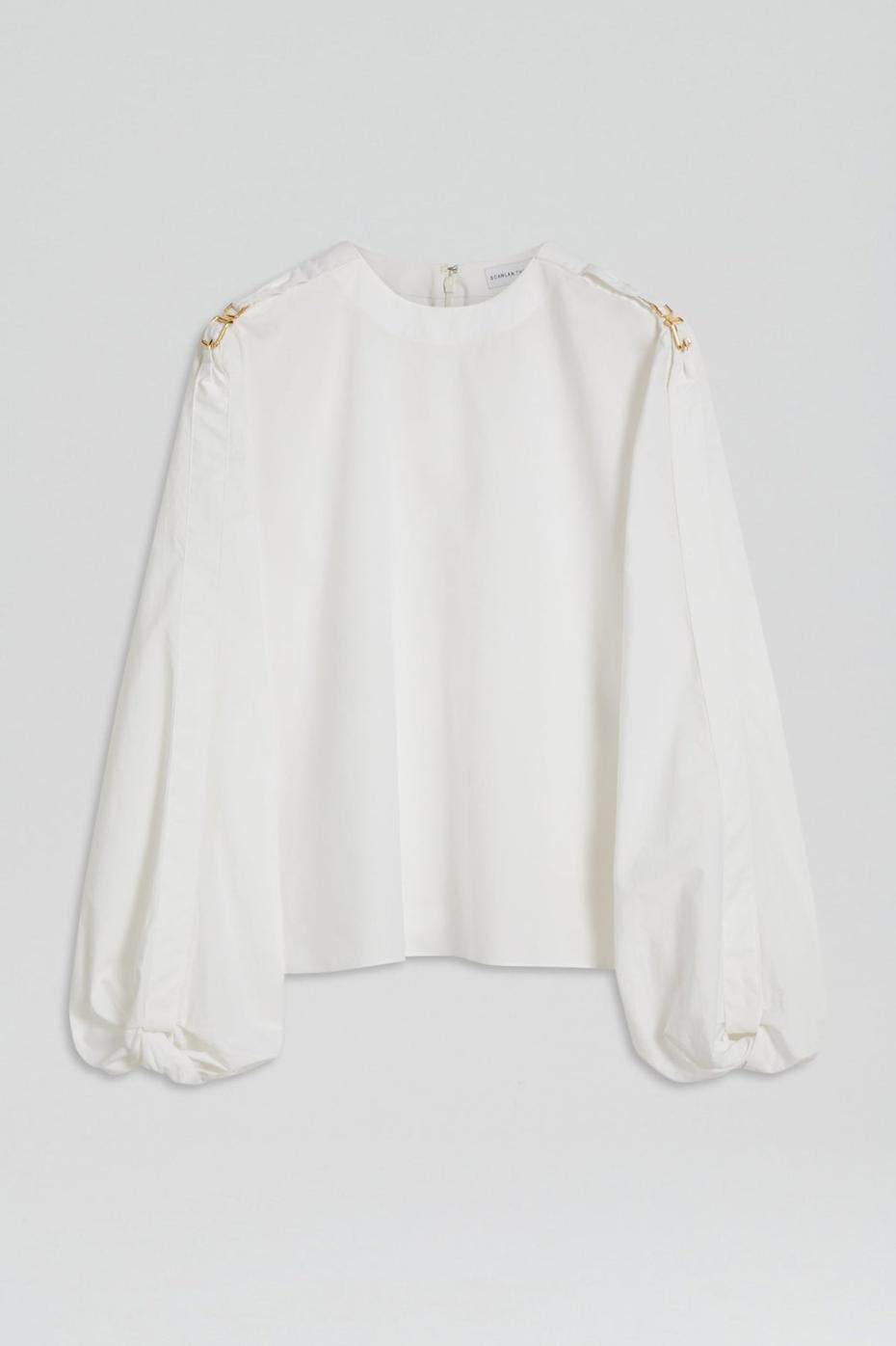 Tops | Women Scanlan Theodore PARACHUTE COTTON BUCKLE TOP White