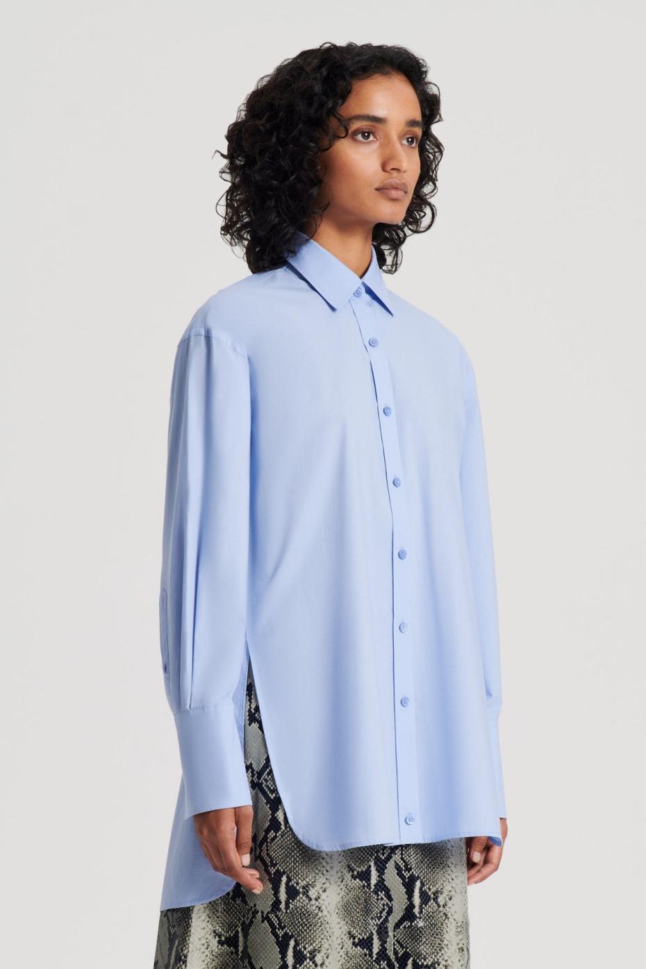 Tops | Women Scanlan Theodore PARACHUTE COTTON SHIRT Cornflower