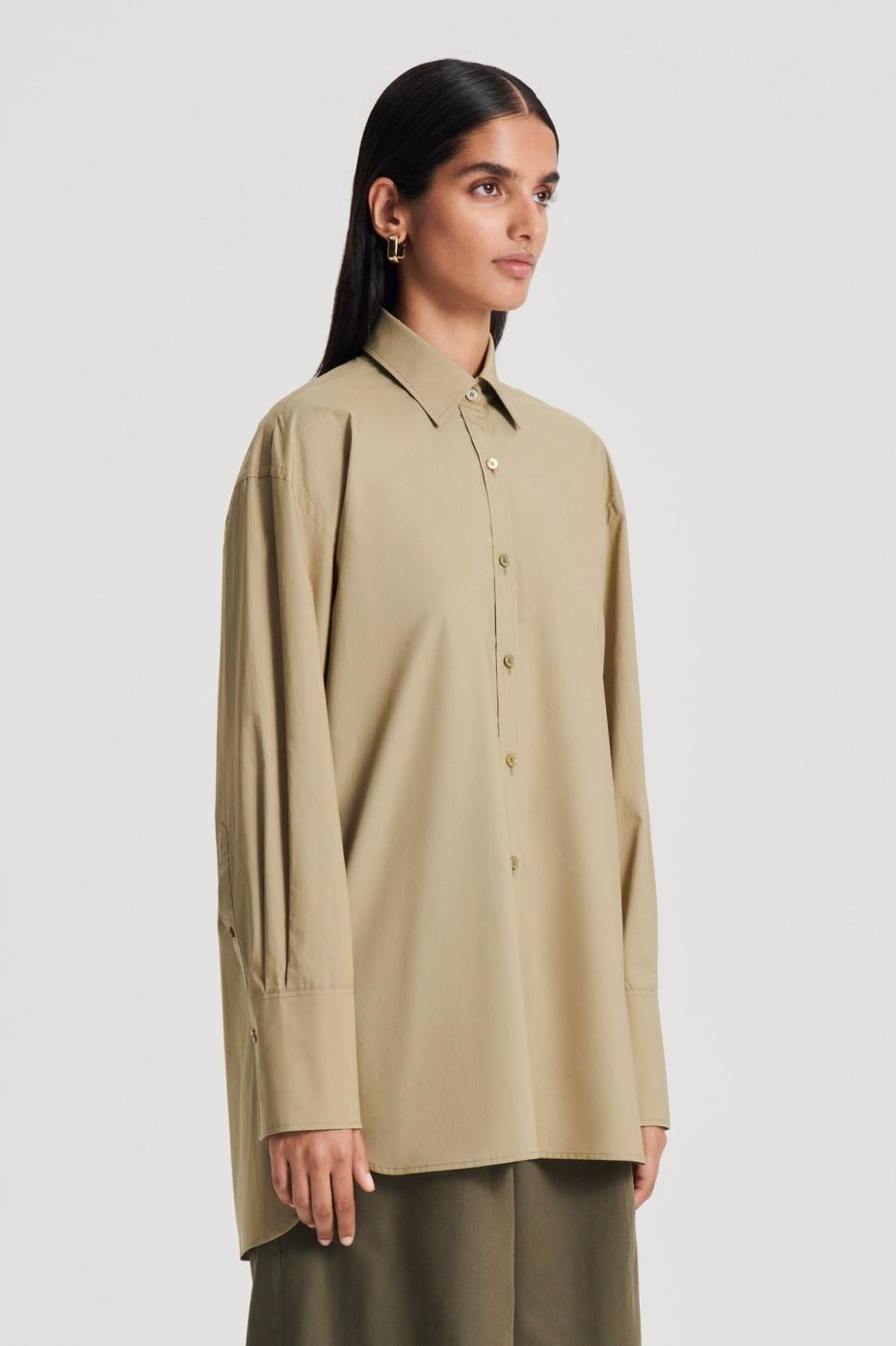 Tops | Women Scanlan Theodore PARACHUTE COTTON SHIRT Khaki