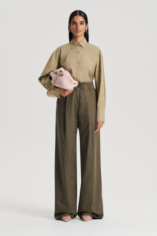 Tops | Women Scanlan Theodore PARACHUTE COTTON SHIRT Khaki